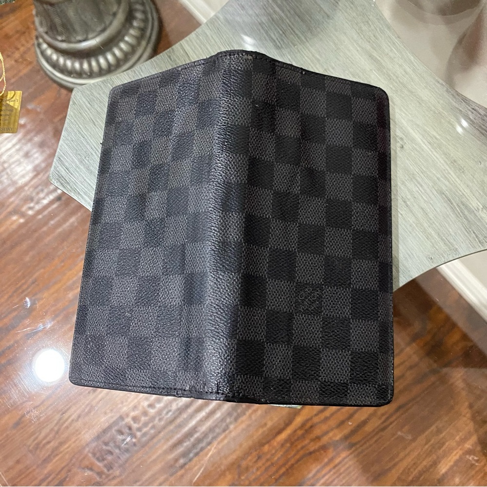 LOUIS VUITTON Brazza Long Bifold Unisex Wallet Damier Graphite Gray / Black